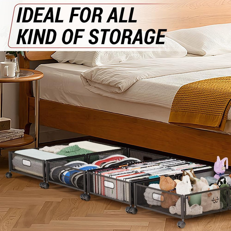 Rebrilliant Metal Under Bed Storage Bin Wayfair